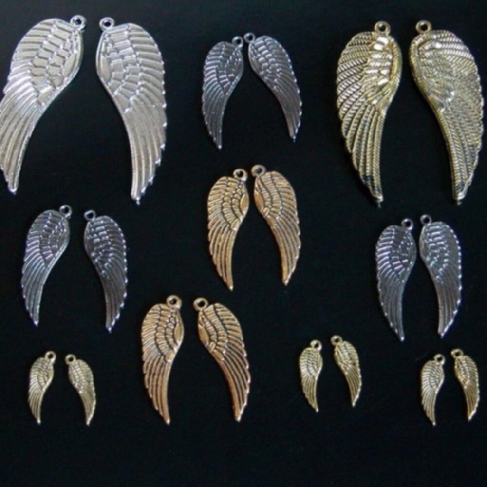 Wings Earring Necklace Charm Pendant Angel Feather